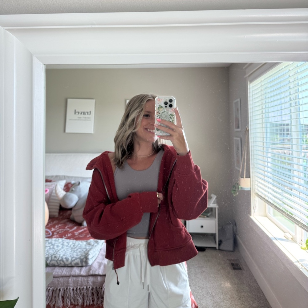 lululemon athletica Red Cardigan Sweater